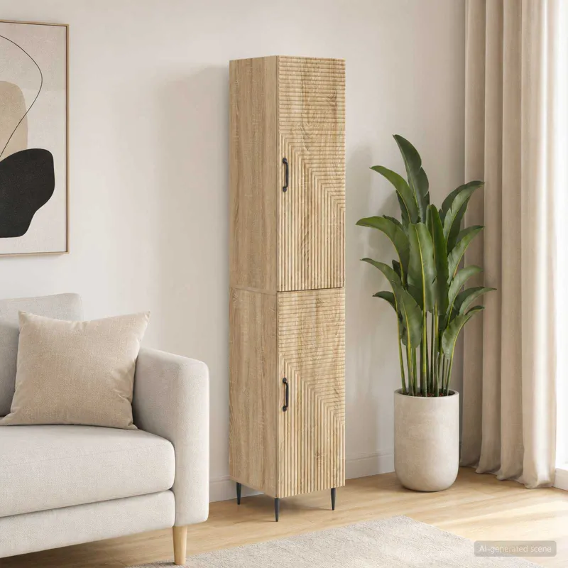 Spintelė 2 pcs Sonoma ąžuolas 33 x 34,5 x 89,5 cm