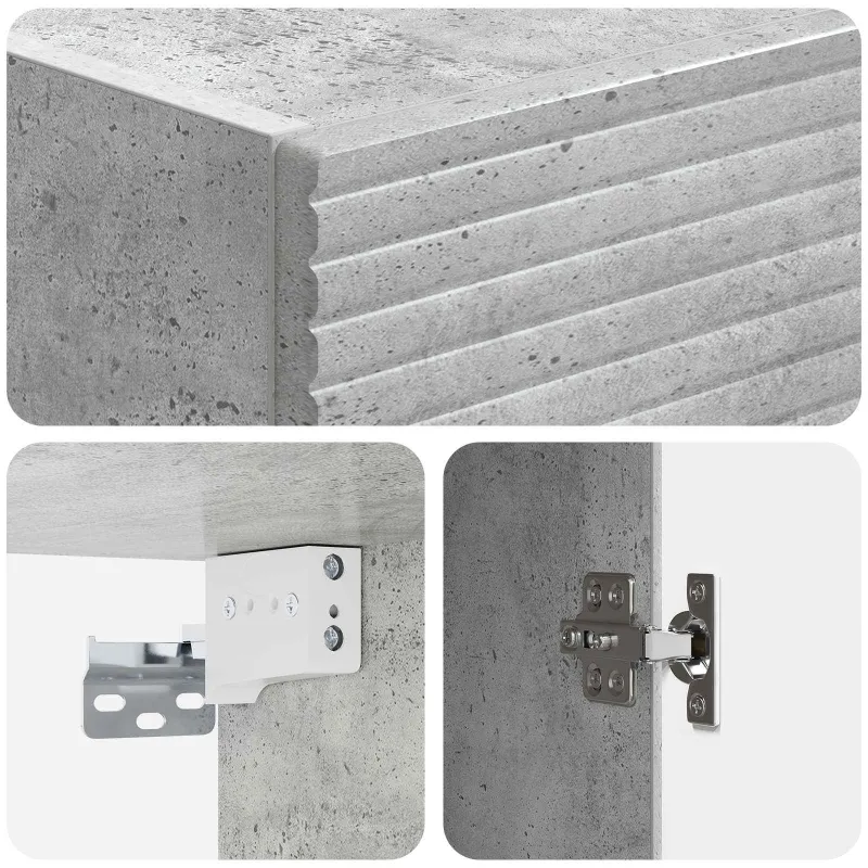 Spintelė 2 pcs Betono pilka 33 x 34,5 x 89,5 cm