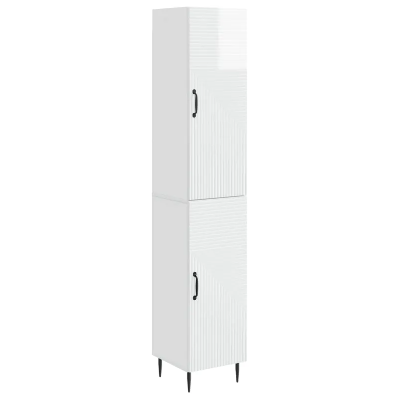 Spintelė 2 pcs Itin blizgi balta 33 x 34,5 x 89,5 cm