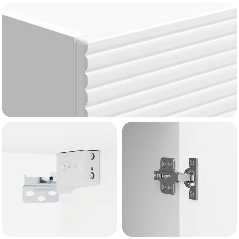Spintelė 2 pcs Itin blizgi balta 33 x 34,5 x 89,5 cm