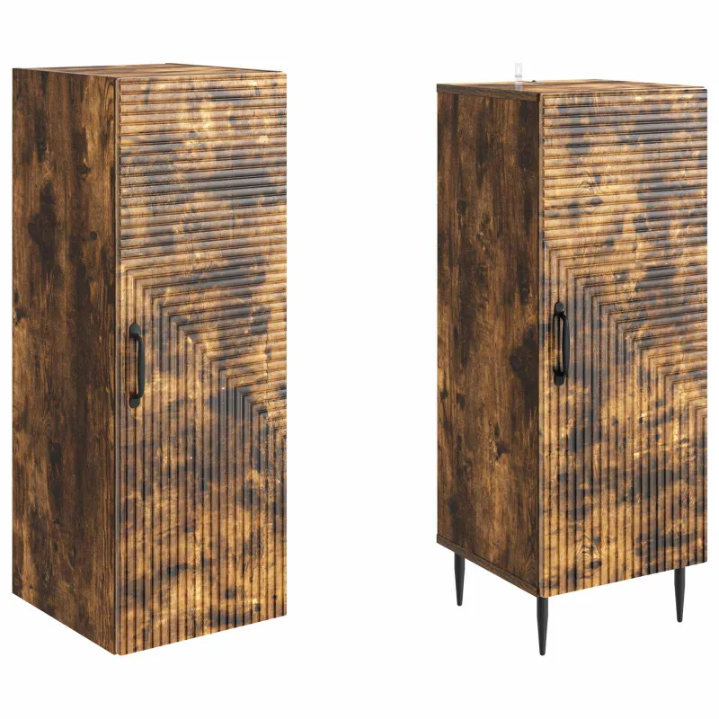 Spintelė 2 pcs Dūminio ąžuolo 33 x 34,5 x 89,5 cm