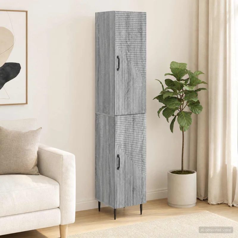 Spintelė 2 pcs Pilka Sonoma 33 x 34,5 x 89,5 cm