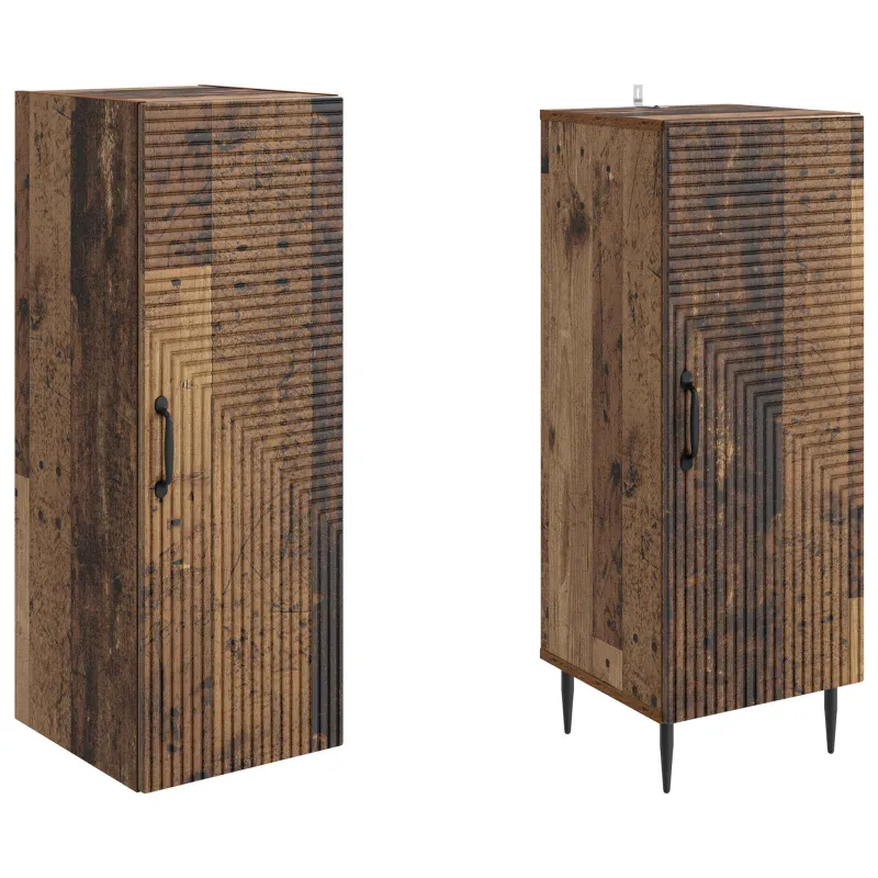 Spintelė 2 pcs Sendintos medienos 33 x 34,5 x 89,5 cm