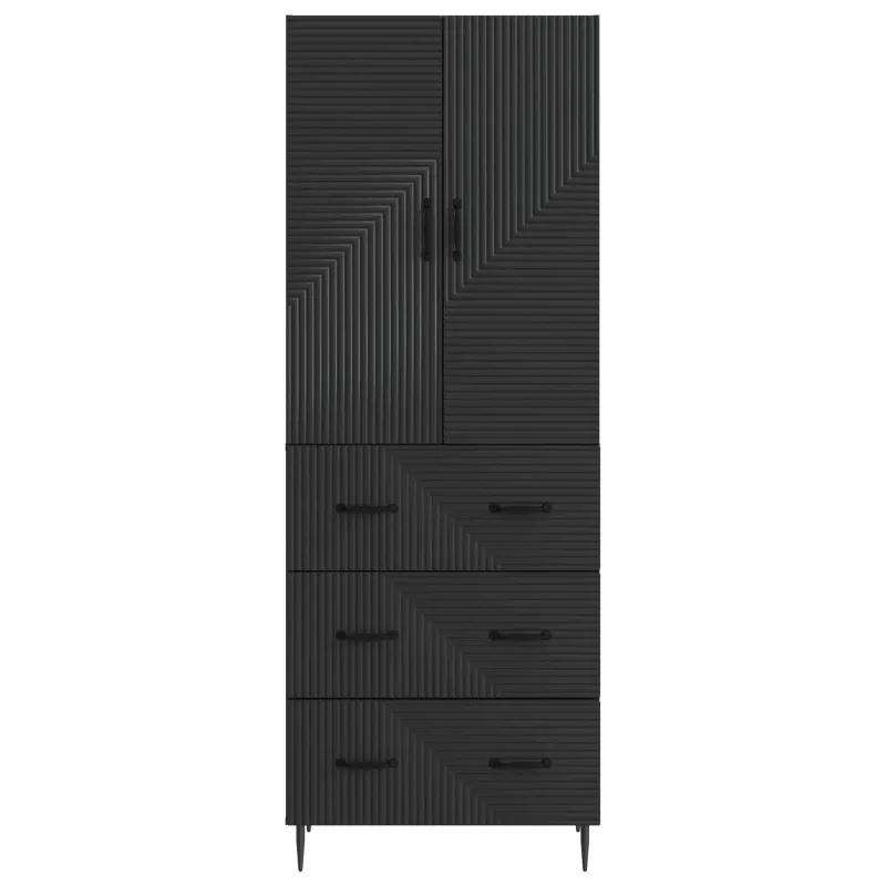 Spintelė 2 pcs Juoda 66 x 34,5 x 90 cm Apdirbta mediena
