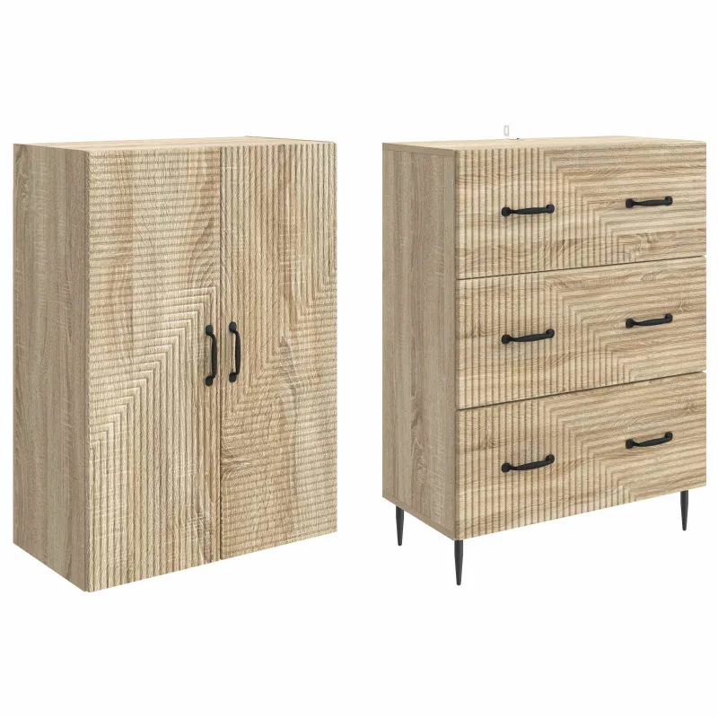 Spintelė 2 pcs Sonoma ąžuolas 66 x 34,5 x 90 cm