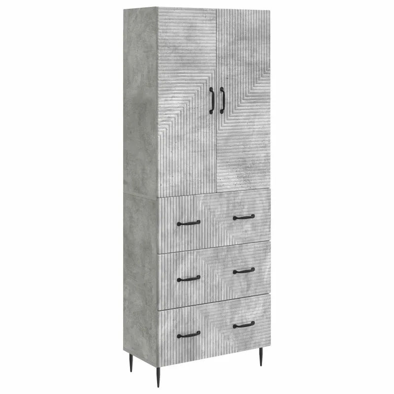 Spintelė 2 pcs Betono pilka 66 x 34,5 x 90 cm Apdirbta mediena
