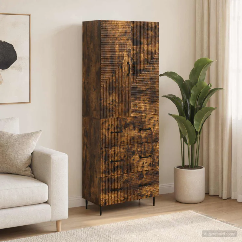 Spintelė 2 pcs Dūminio ąžuolo 66 x 34,5 x 90 cm