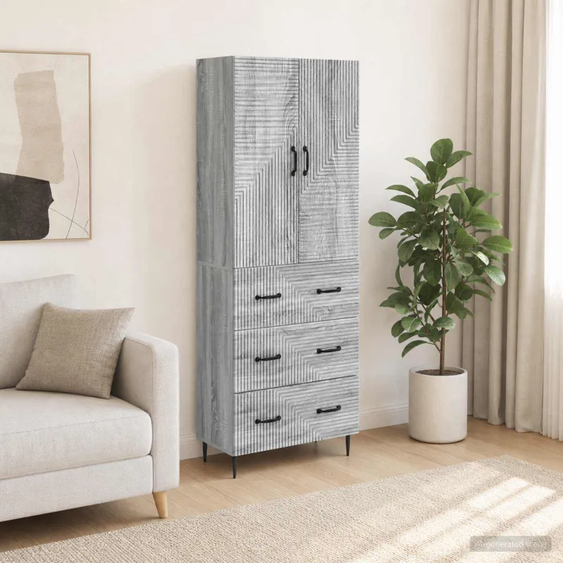 Spintelė 2 pcs Pilka Sonoma 66 x 34,5 x 90 cm Apdirbta mediena