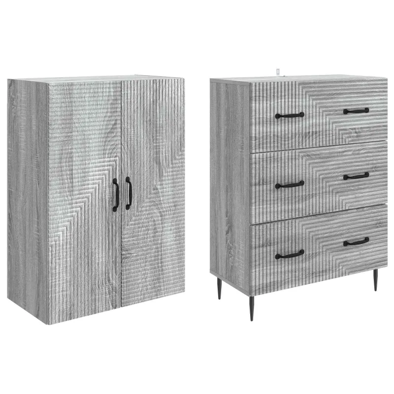 Spintelė 2 pcs Pilka Sonoma 66 x 34,5 x 90 cm Apdirbta mediena