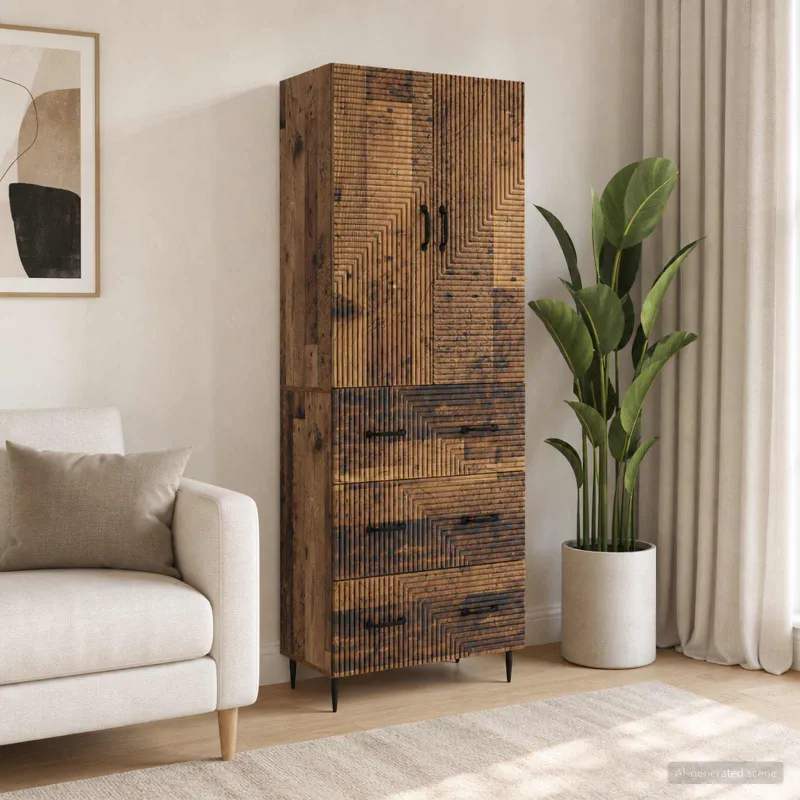 Spintelė 2 pcs Sendintos medienos 66 x 34,5 x 90 cm