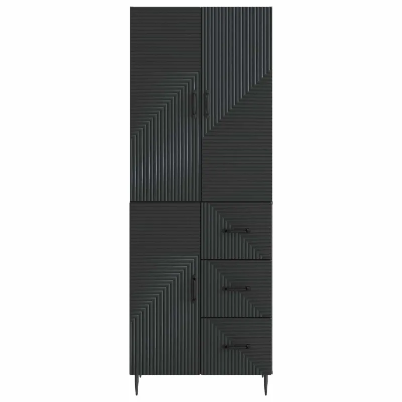 Spintelė 2 pcs Juoda 66 x 34,5 x 89,5 cm Apdirbta mediena