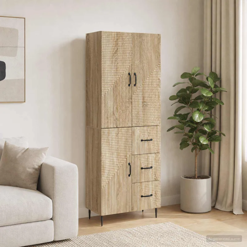 Spintelė 2 pcs Sonoma ąžuolas 66 x 34,5 x 89,5 cm