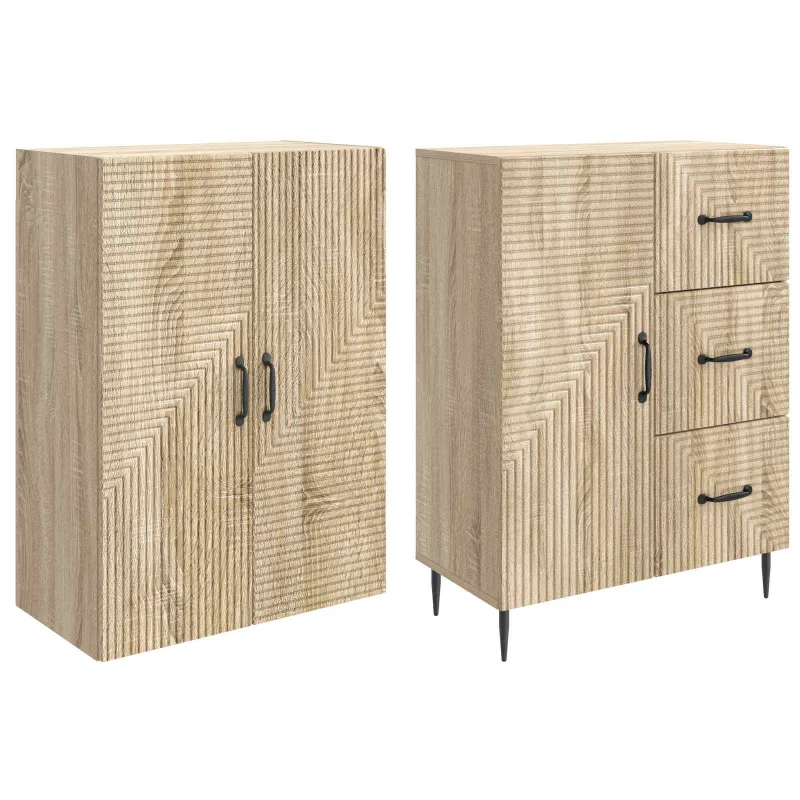 Spintelė 2 pcs Sonoma ąžuolas 66 x 34,5 x 89,5 cm