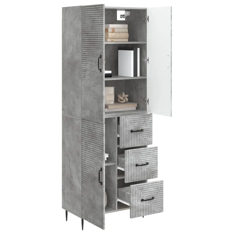Spintelė 2 pcs Betono pilka 66 x 34,5 x 89,5 cm