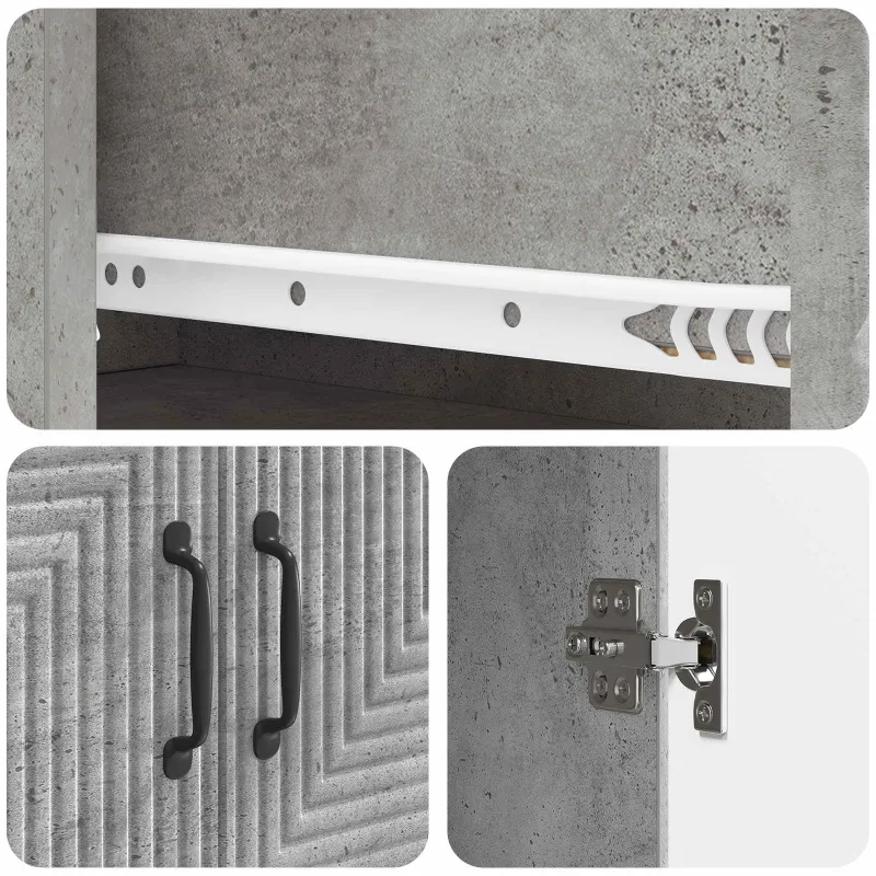 Spintelė 2 pcs Betono pilka 66 x 34,5 x 89,5 cm