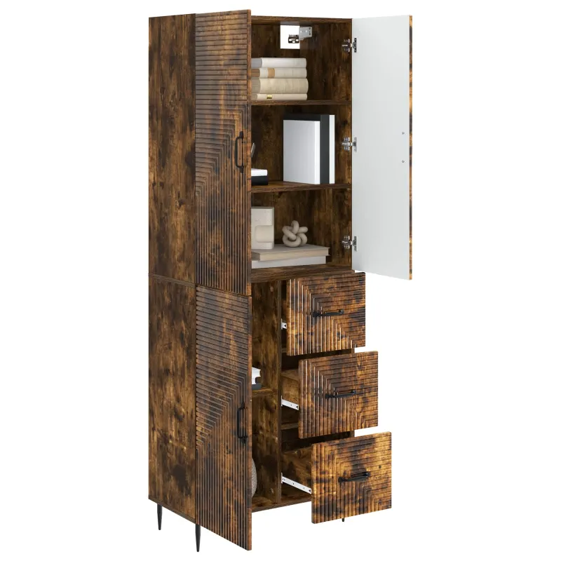 Spintelė 2 pcs Dūminio ąžuolo 66 x 34,5 x 89,5 cm