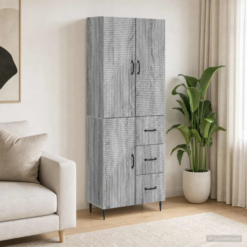 Spintelė 2 pcs Pilka Sonoma 66 x 34,5 x 89,5 cm