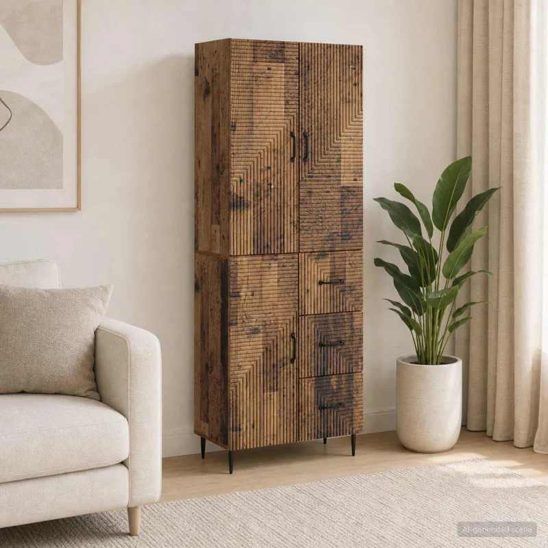 Spintelė 2 pcs Sendintos medienos 66 x 34,5 x 89,5 cm