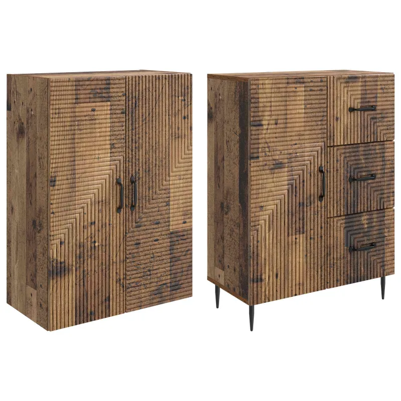 Spintelė 2 pcs Sendintos medienos 66 x 34,5 x 89,5 cm