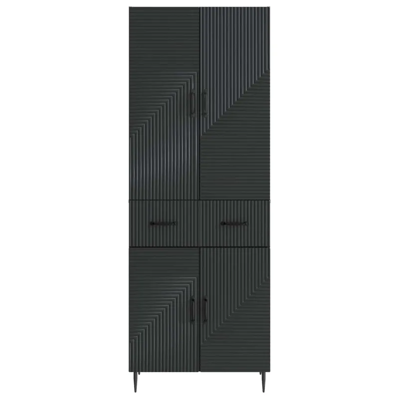 Spintelė 2 pcs Juoda 66 x 34,5 x 89,5 cm Apdirbta mediena