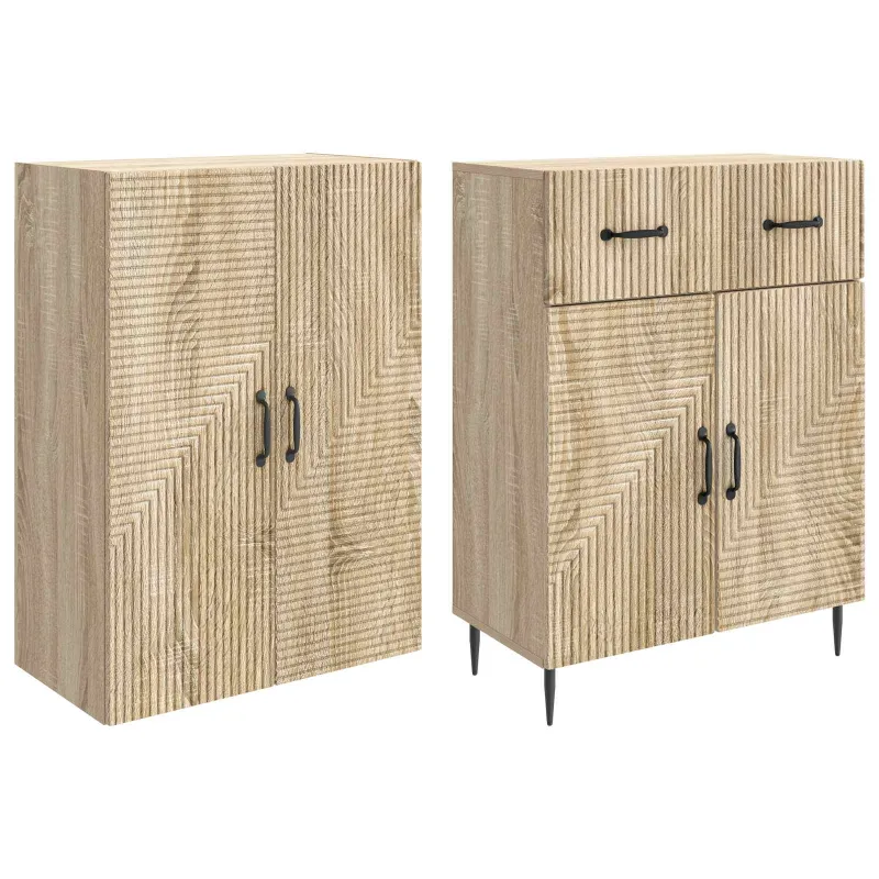 Spintelė 2 pcs Sonoma ąžuolas 66 x 34,5 x 89,5 cm