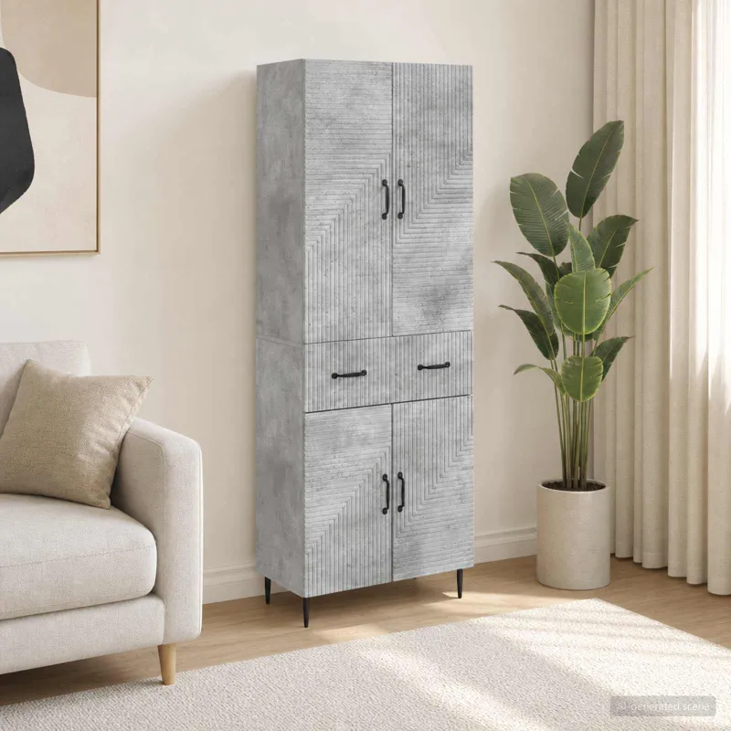 Spintelė 2 pcs Betono pilka 66 x 34,5 x 89,5 cm