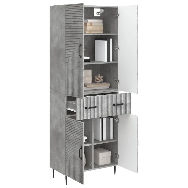 Spintelė 2 pcs Betono pilka 66 x 34,5 x 89,5 cm