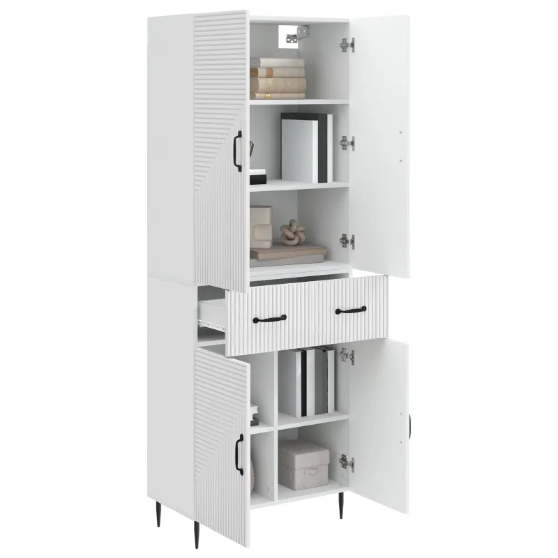 Spintelė 2 pcs Itin blizgi balta 66 x 34,5 x 89,5 cm