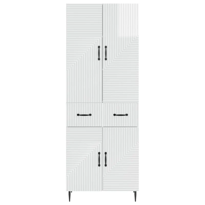 Spintelė 2 pcs Itin blizgi balta 66 x 34,5 x 89,5 cm