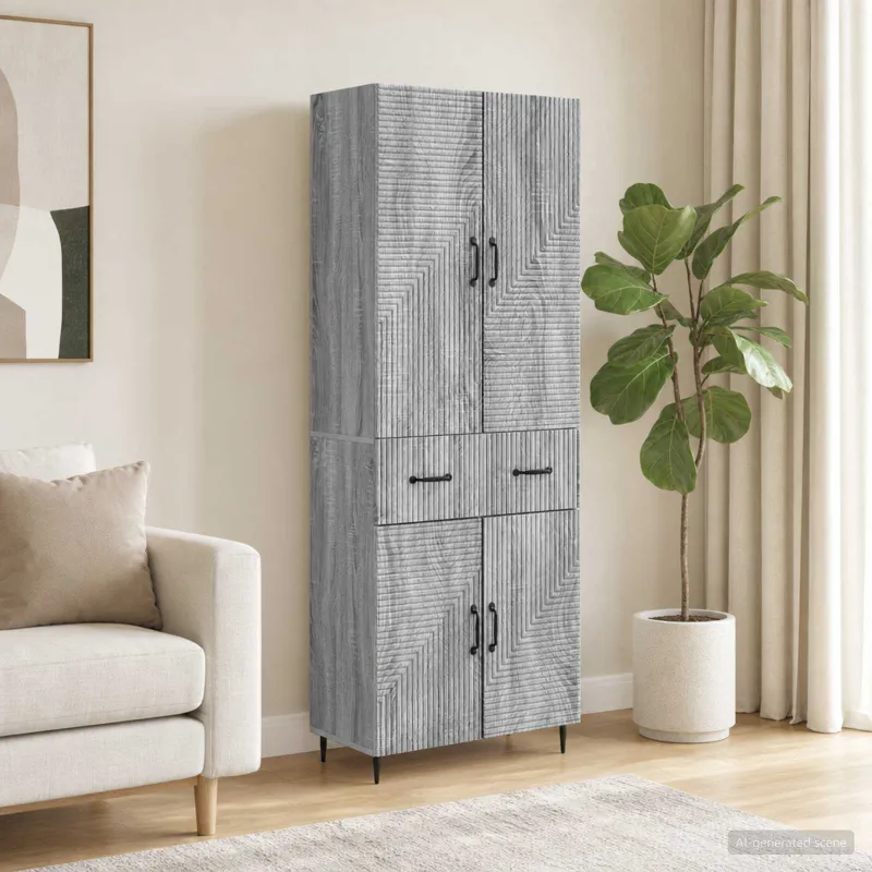 Spintelė 2 pcs Pilka Sonoma 66 x 34,5 x 89,5 cm