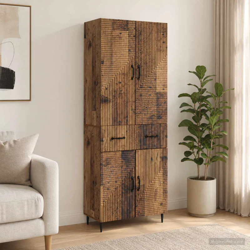 Spintelė 2 pcs Sendintos medienos 66 x 34,5 x 89,5 cm