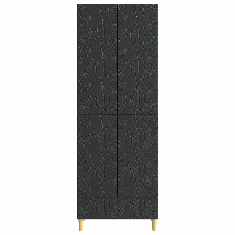 Spintelė 2 pcs Juoda Apdirbta mediena