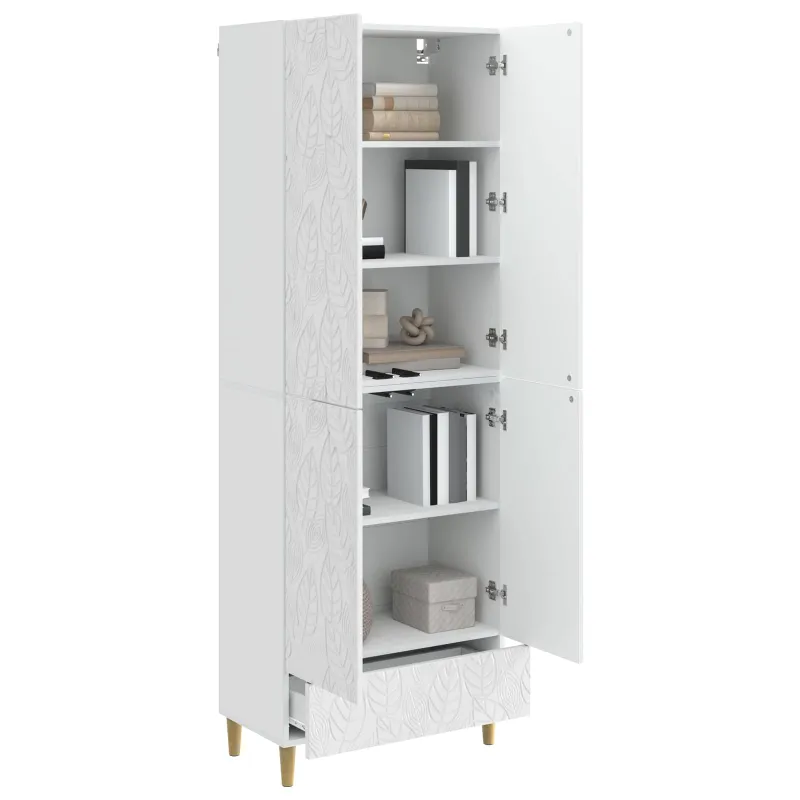 Spintelė 2 pcs Itin blizgi balta Apdirbta mediena