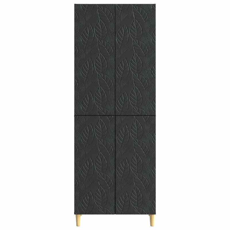 Spintelė 2 pcs Juoda Apdirbta mediena