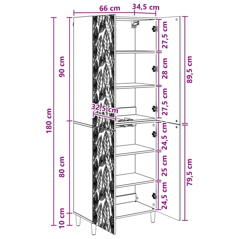 Spintelė 2 pcs Betono pilka Apdirbta mediena