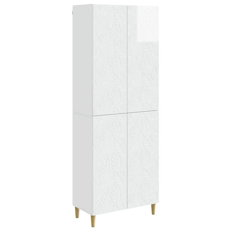 Spintelė 2 pcs Itin blizgi balta Apdirbta mediena