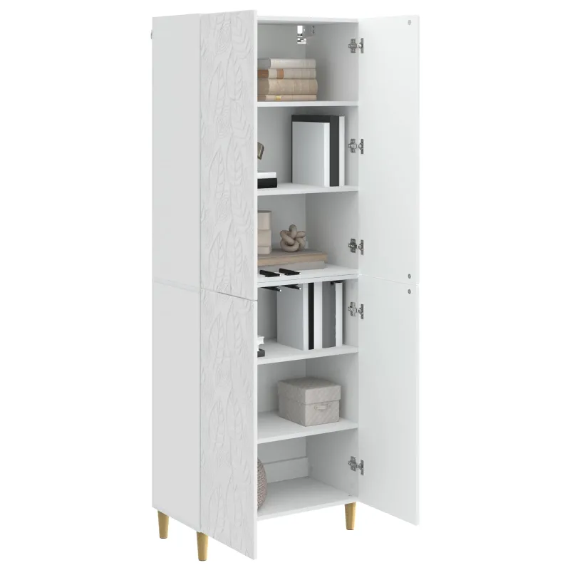 Spintelė 2 pcs Itin blizgi balta Apdirbta mediena