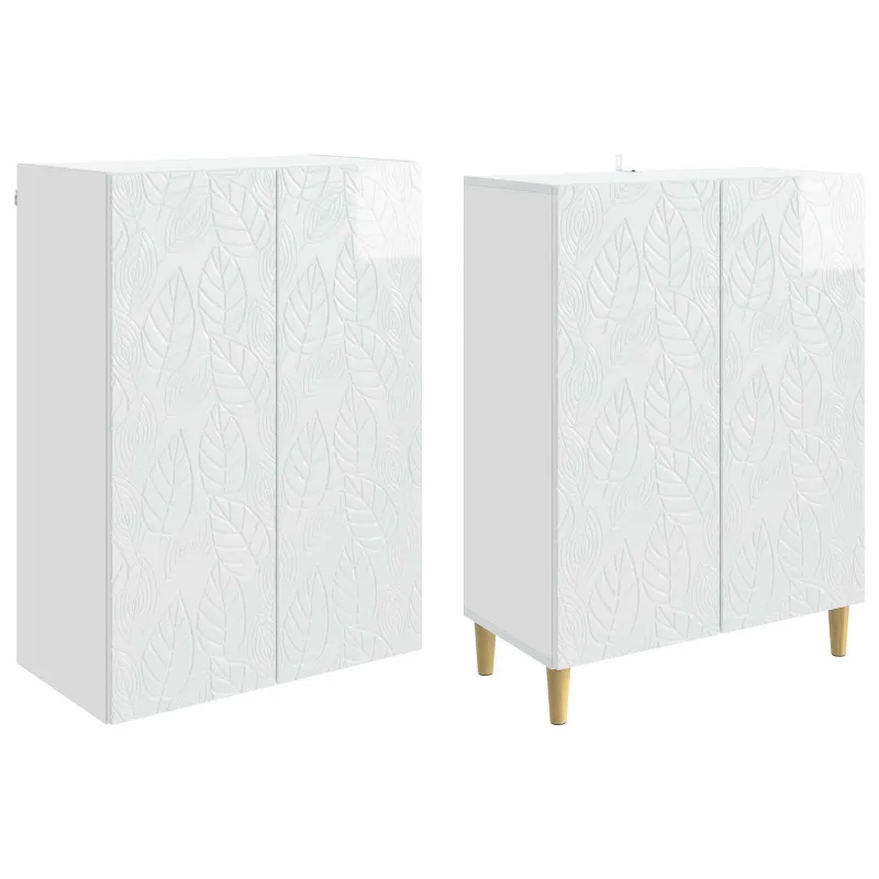 Spintelė 2 pcs Itin blizgi balta Apdirbta mediena