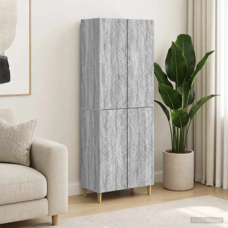 Spintelė 2 pcs Pilka Sonoma Apdirbta mediena