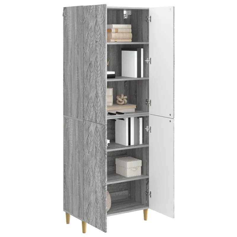 Spintelė 2 pcs Pilka Sonoma Apdirbta mediena