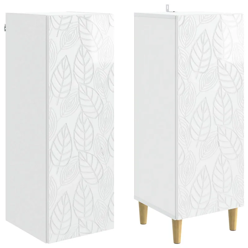 Spintelė 2 pcs Itin blizgi balta Apdirbta mediena