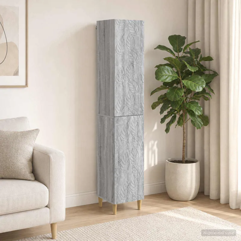 Spintelė 2 pcs Pilka Sonoma Apdirbta mediena