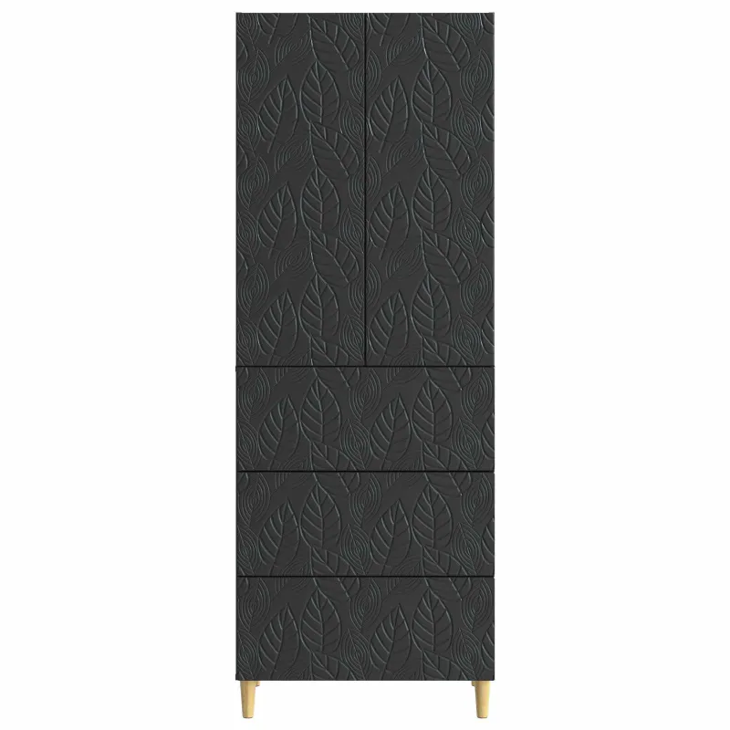 Spintelė 2 pcs Juoda 66 x 34,5 x 90 cm Apdirbta mediena