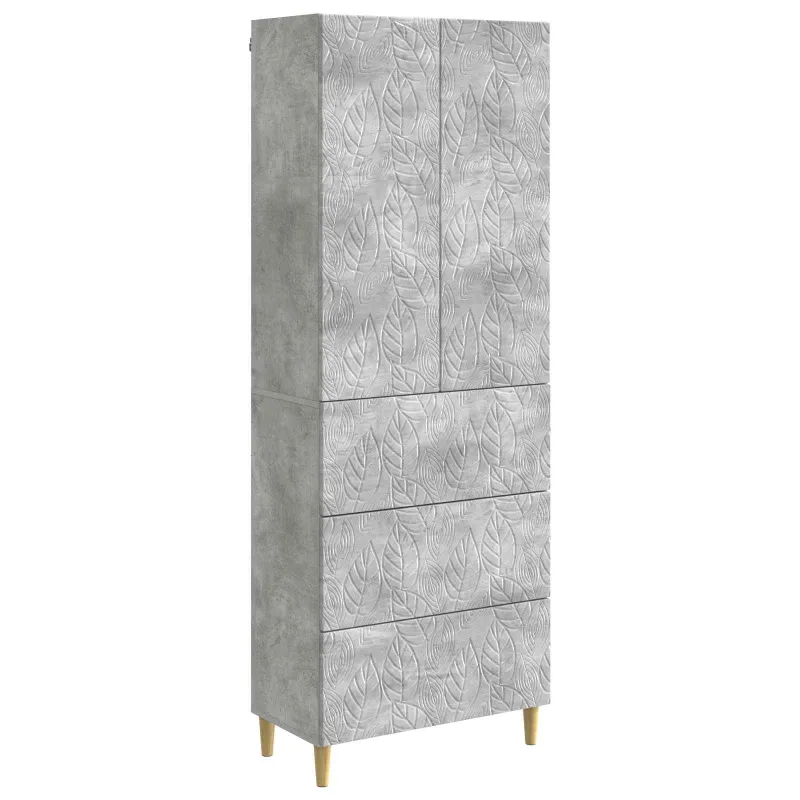 Spintelė 2 pcs Betono pilka 66 x 34,5 x 90 cm Apdirbta mediena