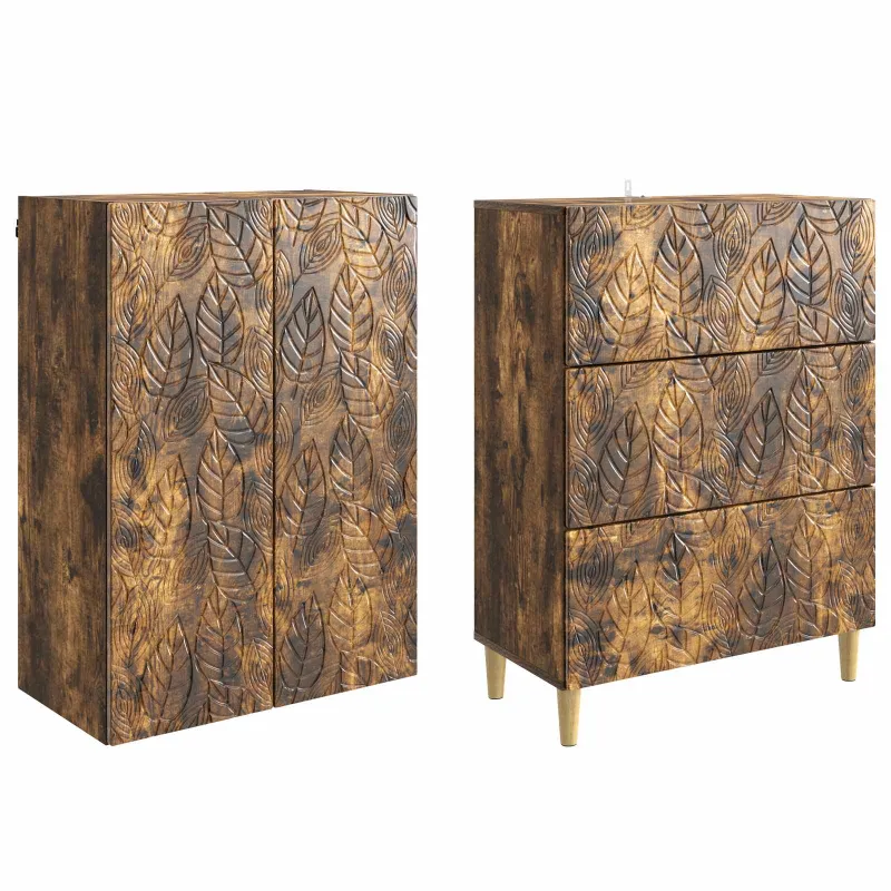 Spintelė 2 pcs Dūminio ąžuolo 66 x 34,5 x 90 cm
