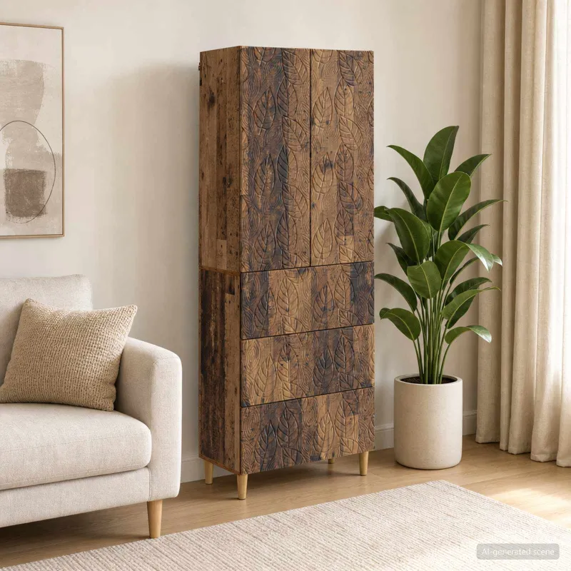 Spintelė 2 pcs Sendintos medienos 66 x 34,5 x 90 cm