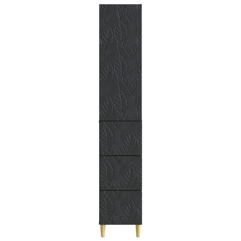 Spintelė 2 pcs Juoda 33 x 34,5 x 90 cm Apdirbta mediena
