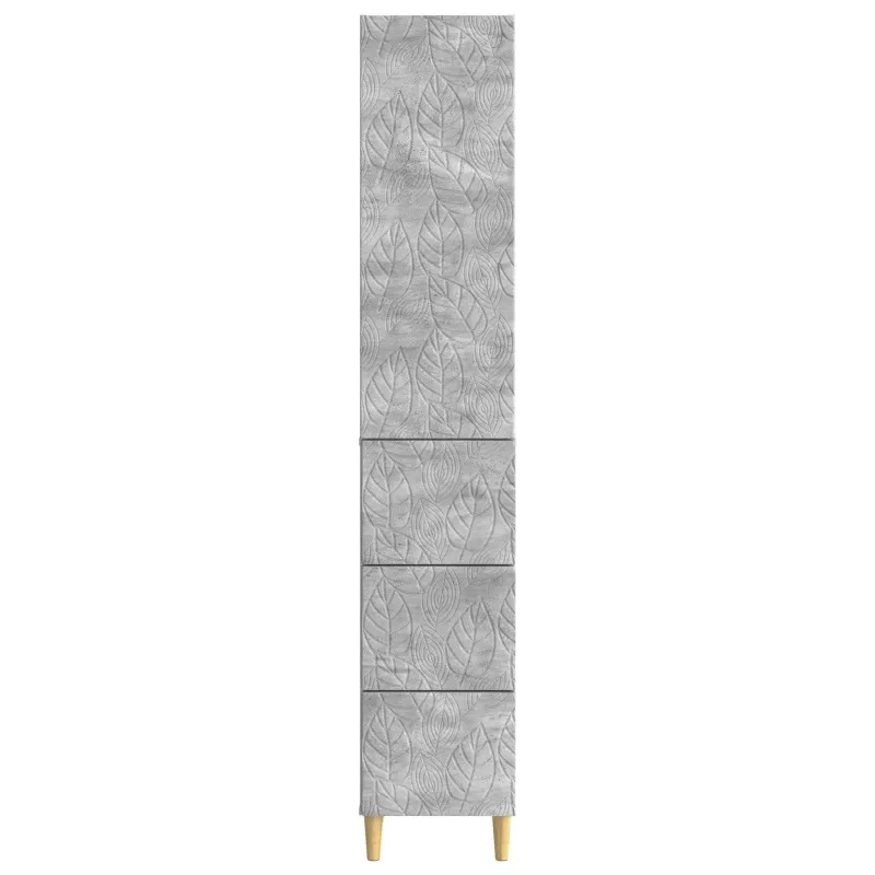 Spintelė 2 pcs Betono pilka 33 x 34,5 x 90 cm Apdirbta mediena