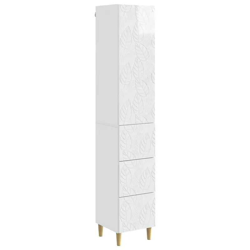 Spintelė 2 pcs Itin blizgi balta 33 x 34,5 x 90 cm