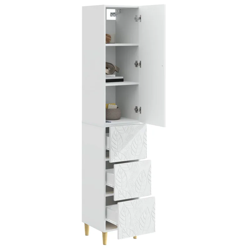 Spintelė 2 pcs Itin blizgi balta 33 x 34,5 x 90 cm